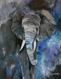 151. olifant 2, acryl 2011, 70 x 90 cm. eig. Gerry Leferink